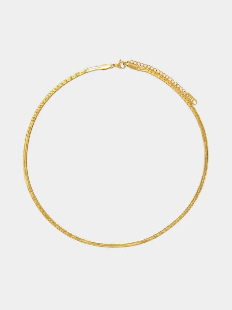 Stainless Steel 18ct Gold Plated Waterproof Snake Chain