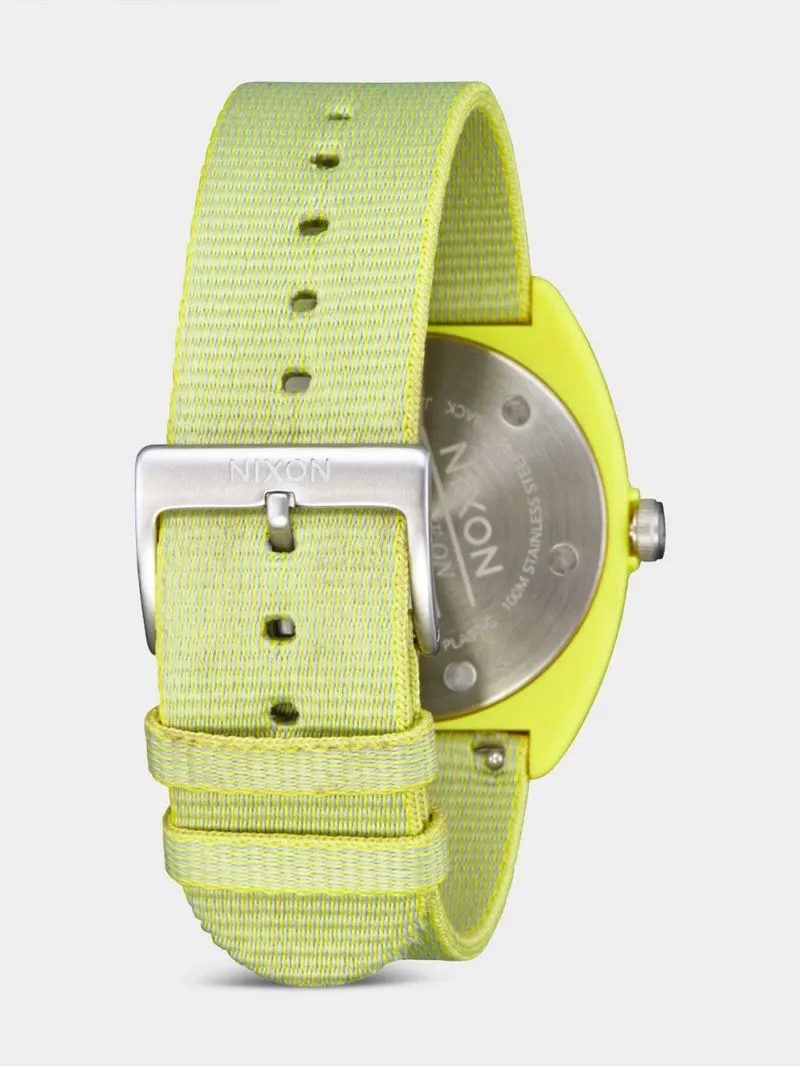 Nixon Women's Light Wave Citrus Solar Fabric Woven Strap Watch