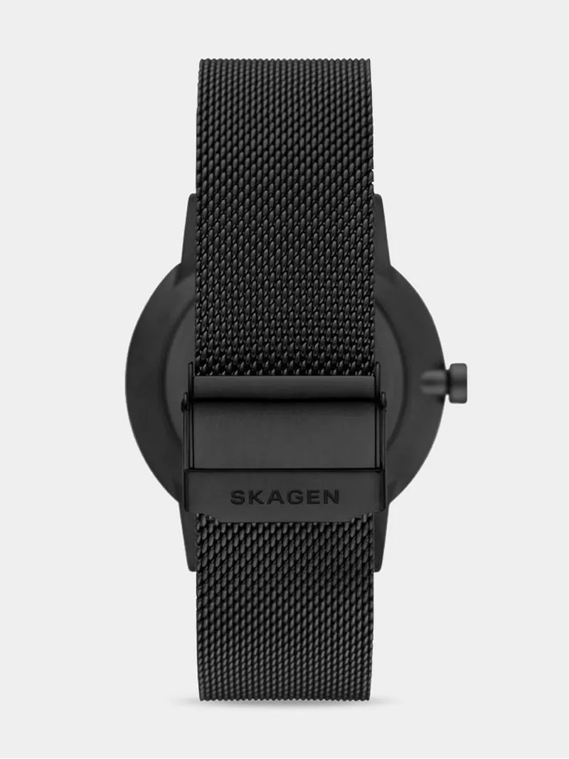 Skagen Men's Henriksen Black Plated Stainless Steel Mesh Watch