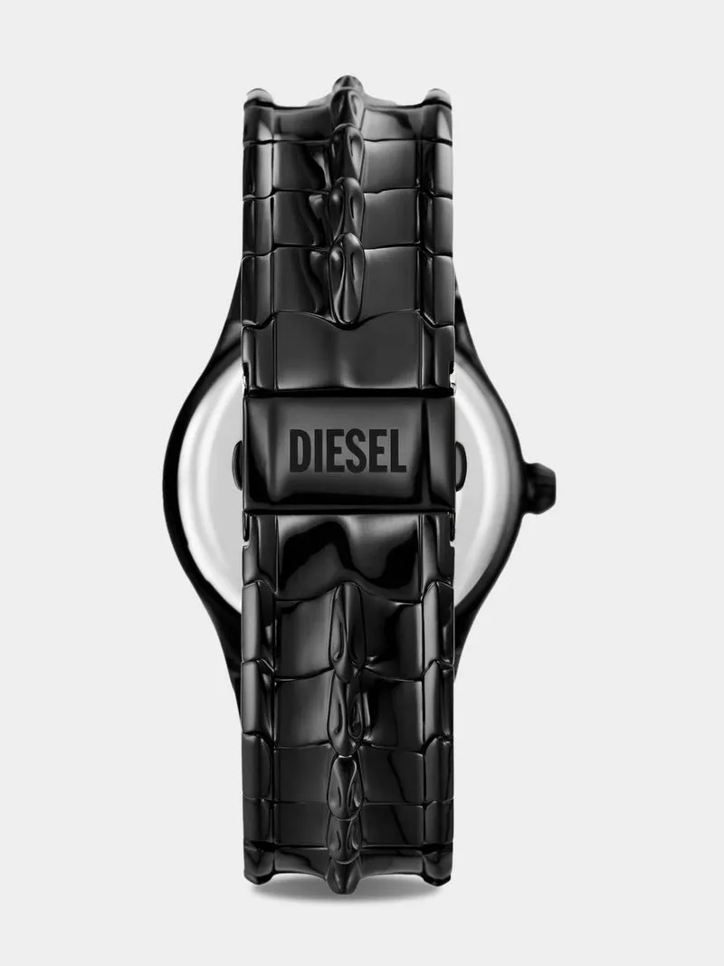 Diesel Vert Blue Dial Black Plated Stainless Steel Bracelet Watch