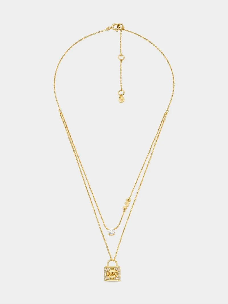 Michael Kors Kors MK Collection Gold Plated Sterling Silver Multi Strand Necklace