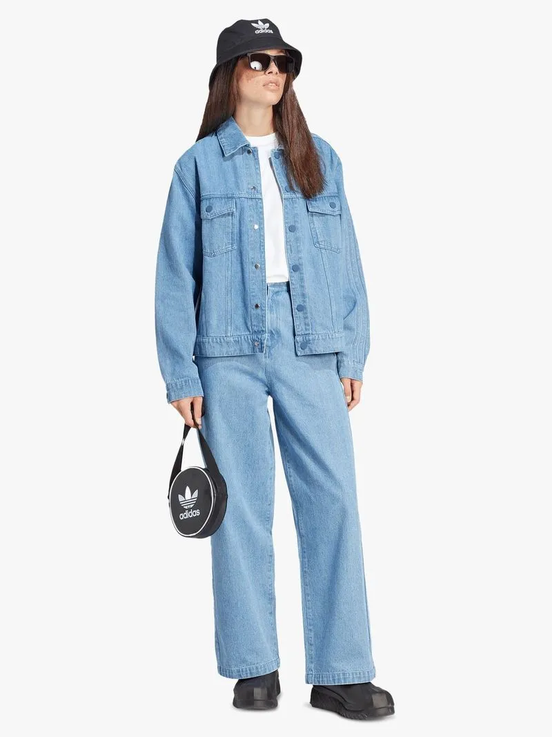 adidas Originals Women's KSENIASCHNAIDER 3-Stripe Light Denim Jacket
