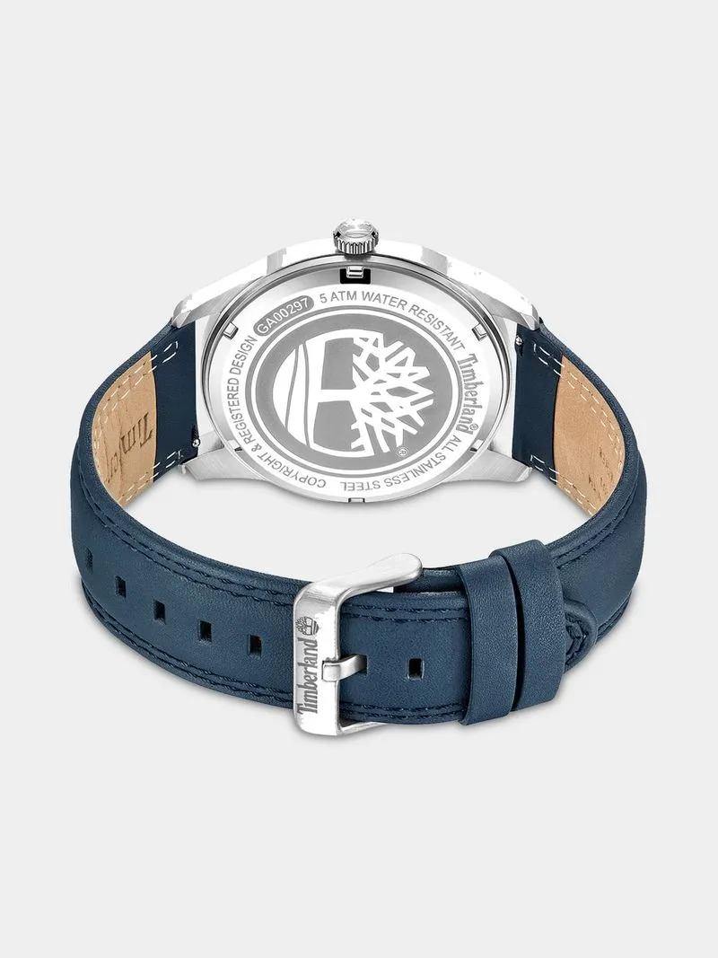 Timberland Northbridge Stainless Steel Grey Dial Navy Blue Leather Watch