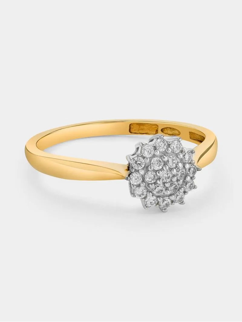 Yellow Gold Lab Grown Diamond Mini Cluster Ring