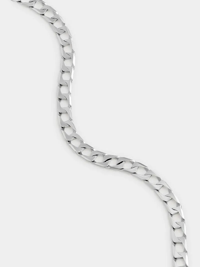 Sterling Silver Facetted Square Curb Bracelet
