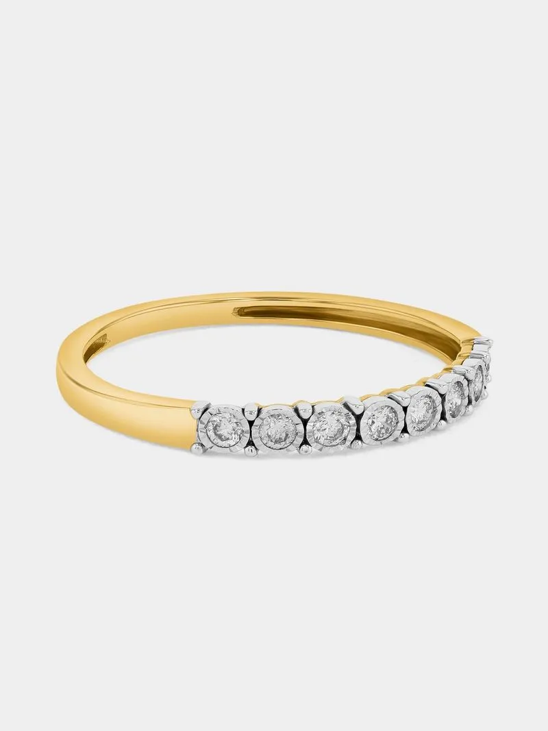 Yellow Gold Diamond Illusion Eternity Ring