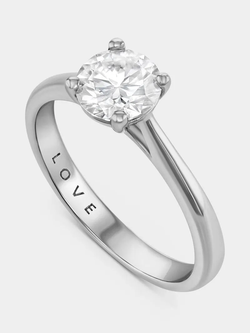 White Gold 1.00ct Diamond Round Solitaire Ring