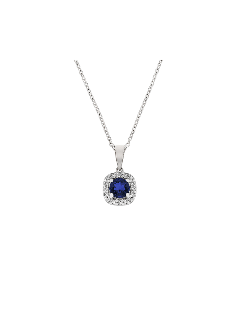 Sterling Silver Cubic Zirconia Women's September Birthstone Pendant Necklace