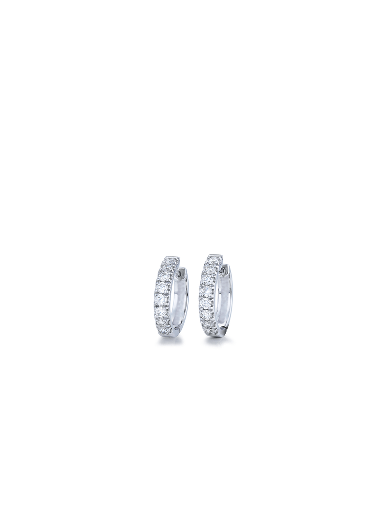 18ct White Gold 1ct Diamond Hoop Earrings