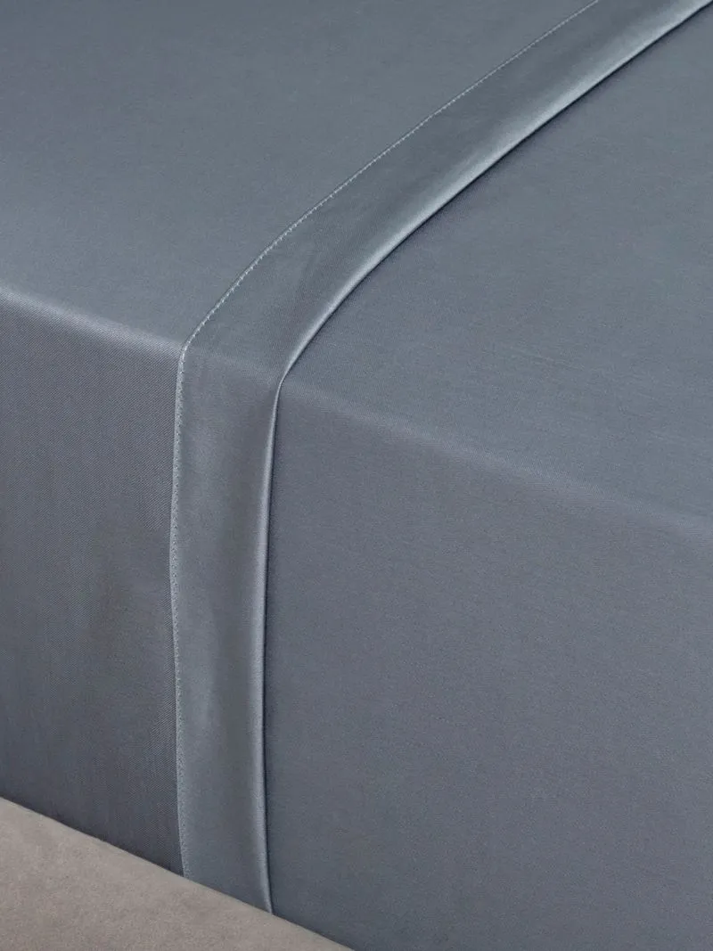Grace Softest Gold Seal Certified Egyptian Cotton 200 Thread Count Flat Sheet Indigo
