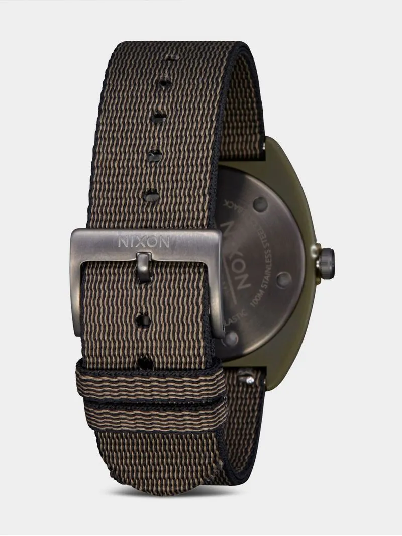 Nixon Women's Light Wave Surplus Solar Fabric Woven Strap Watch