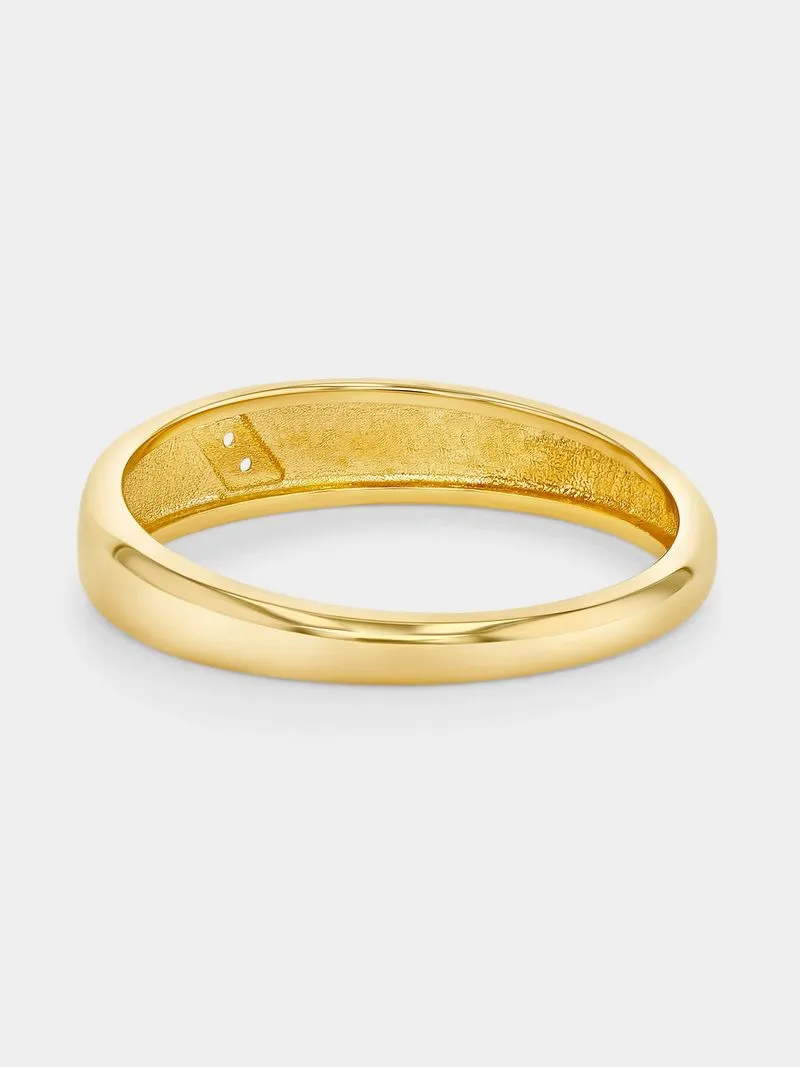 Yellow Gold Lab Grown Diamond Bevelled Wedding Band