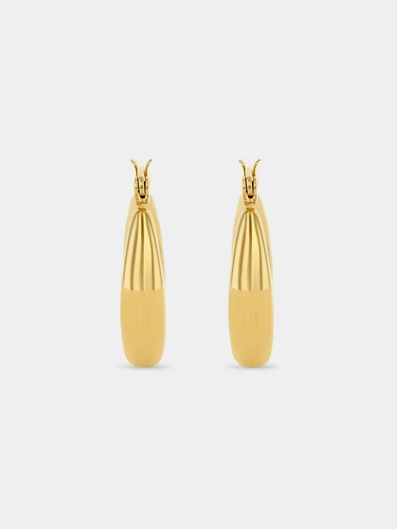 Tempo Jewellery Gold Plated Stainless Steel Square Hoop Earrings
