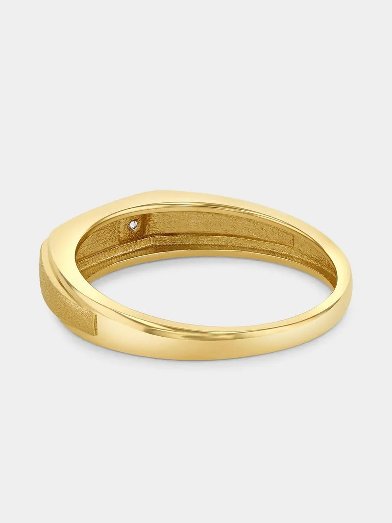 Yellow Gold Earth Grown Diamond Wedding Band