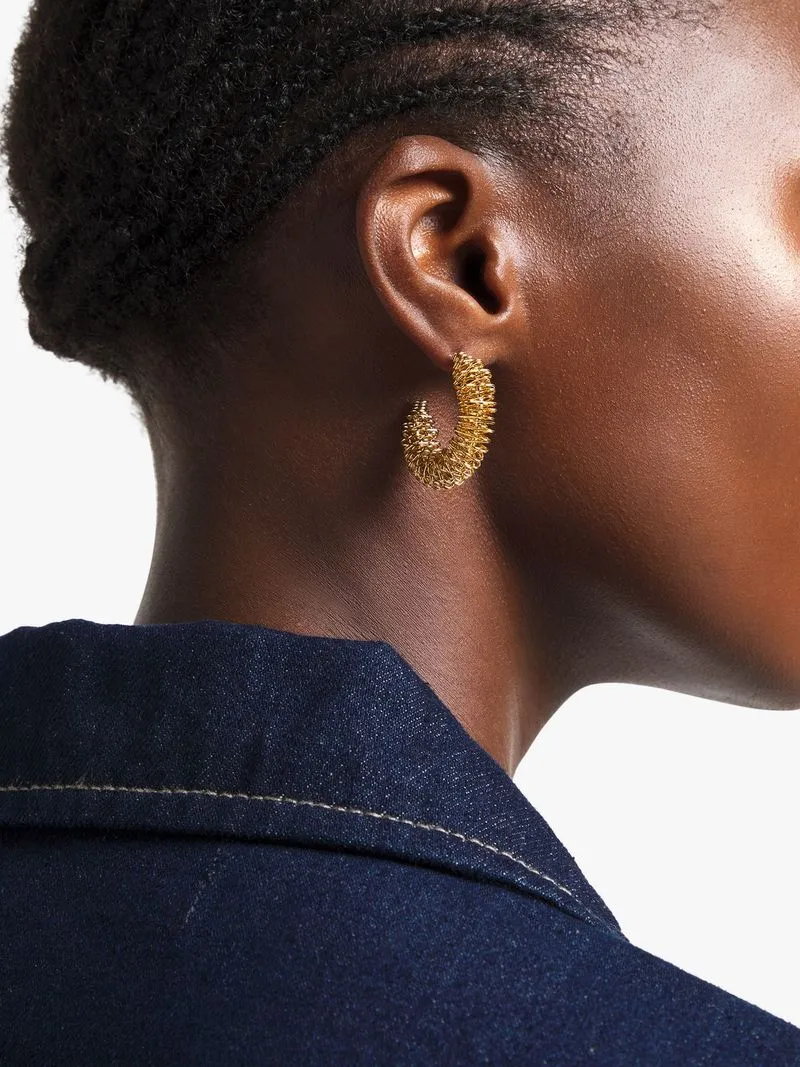 Stainless Steel 18ct Gold Plated Waterproof Spring Hoops