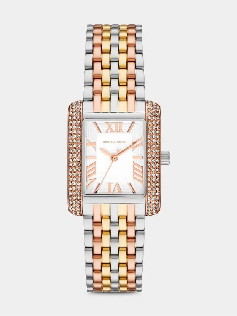Michael Kors Emery Tri-tone Stainless Steel Bracelet Watch