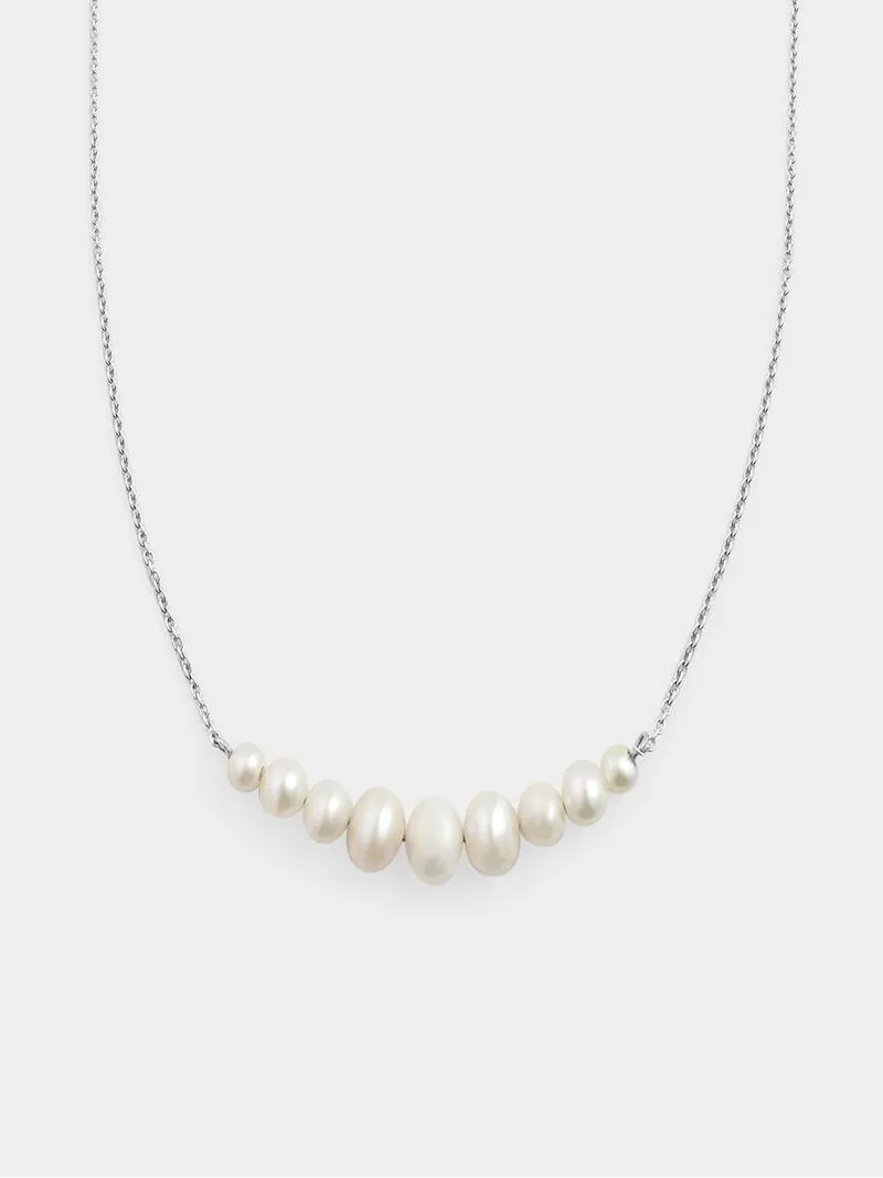 Sterling Silver Freshwater Pearl Graduated Necklace