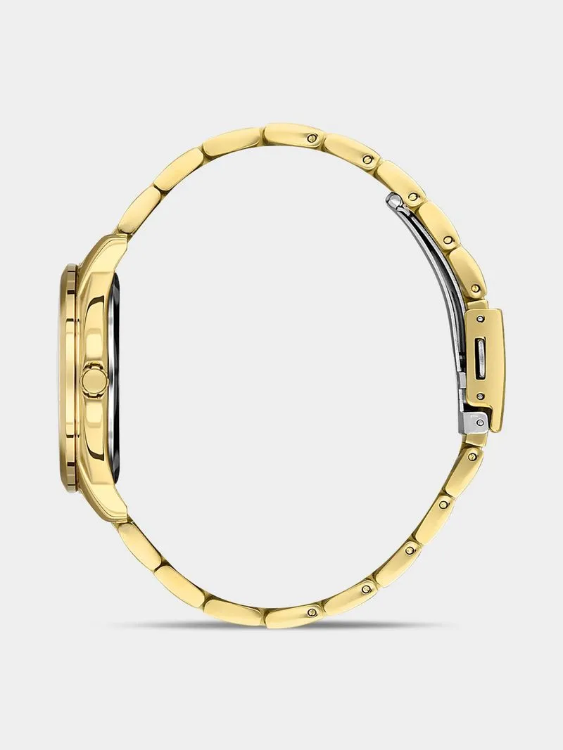 Daniel Klein Gold Plated White Dial Bracelet Watch