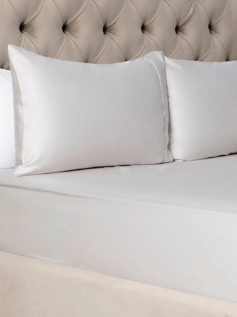 Grace Most Lustrous Gold Seal Certified Egyptian Cotton 400 Thread Count Fitted Sheet Silver