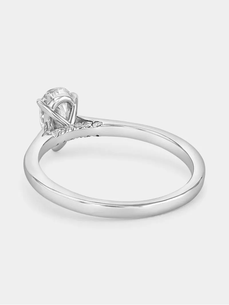 White Gold 0.5ct Lab Grown Diamond Solitaire Pear Ring