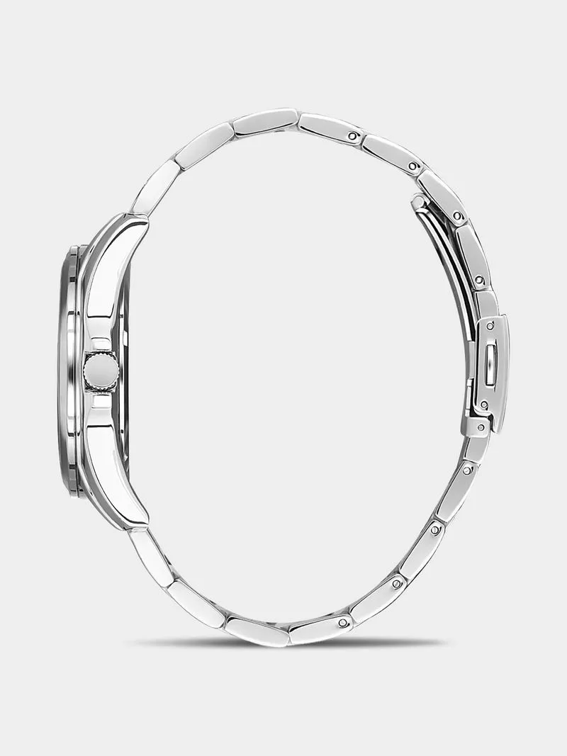 Daniel Klein Silver Plated White Dial Stainless Steel Bracelet Watch
