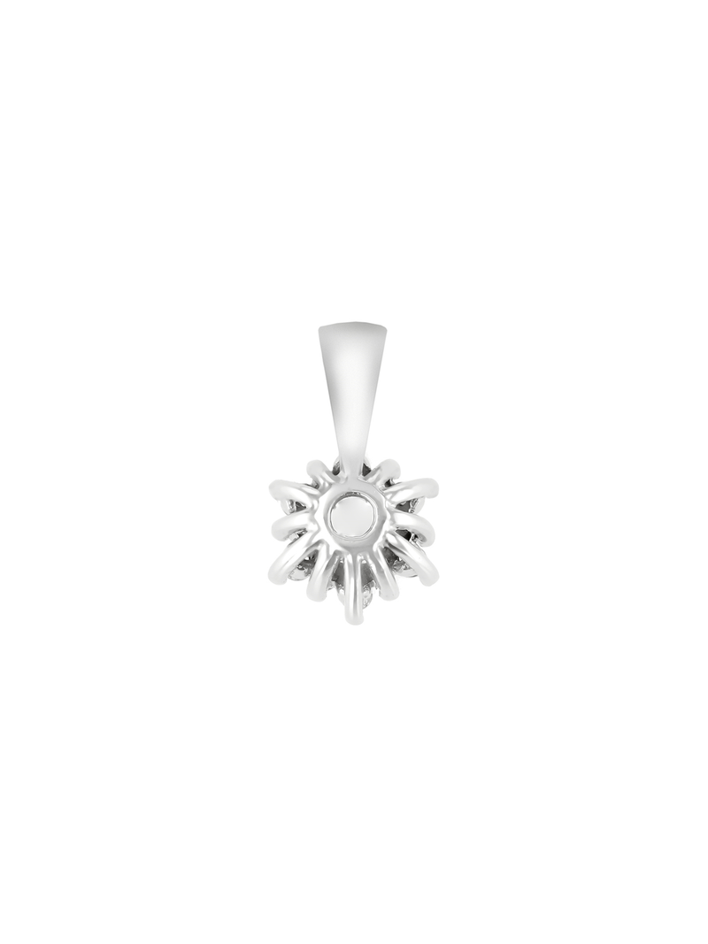 9ct White Gold & Diamond Starburst Pendant