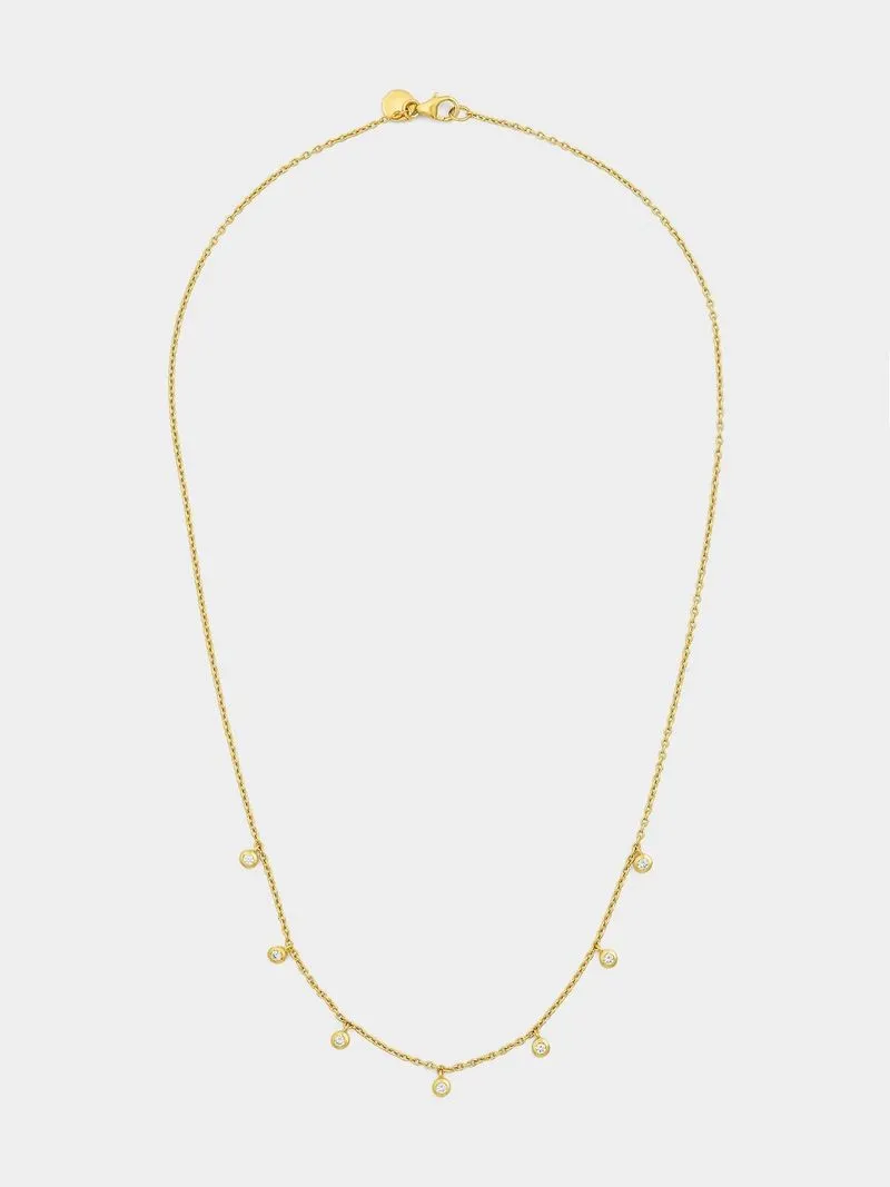 Gold Plated Sterling Silver Cubic Zirconia Dangly Chain