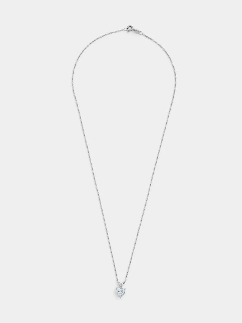 Gert Johan Coetzee White Gold Moissanite Love Generation Heart Pendant