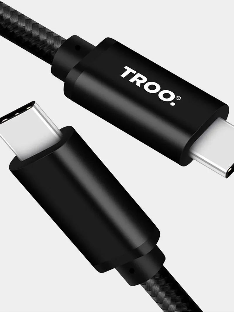 TROO Certified Fast Charge 30W Type-C To Type-C Braided Cable – 3 m