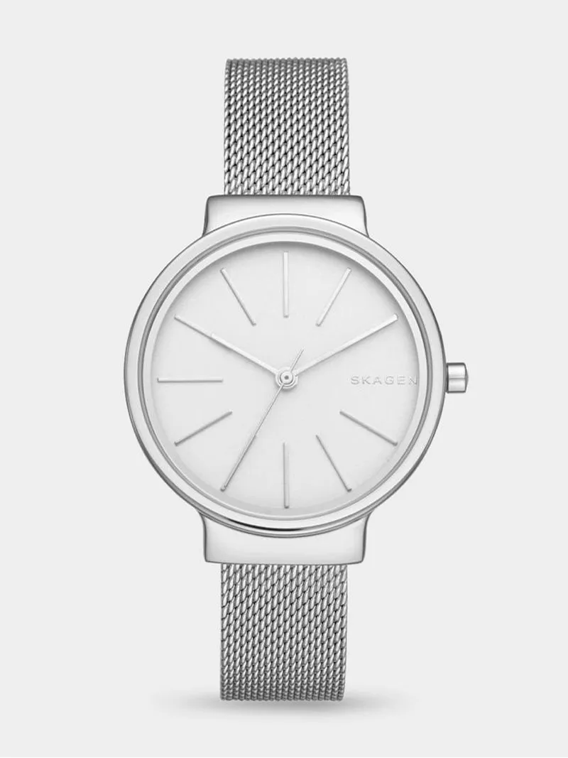 Skagen Women's Ancher Silver Plated Stainless Steel Mesh Watch