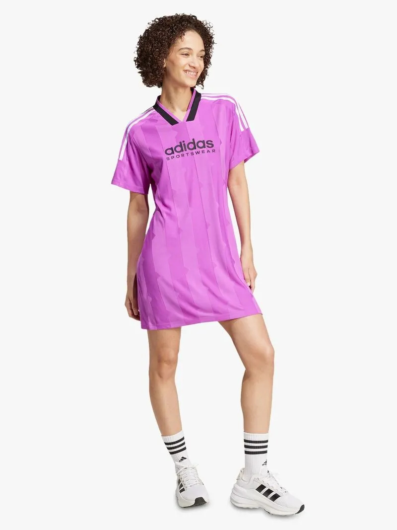 Womens adidas Tiro Cut 3-stripes Jacquard Pink Dress