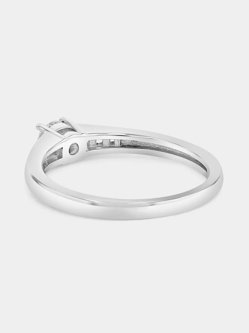 White Gold 0.3ct Lab Grown Diamond Solitaire Channel Ring