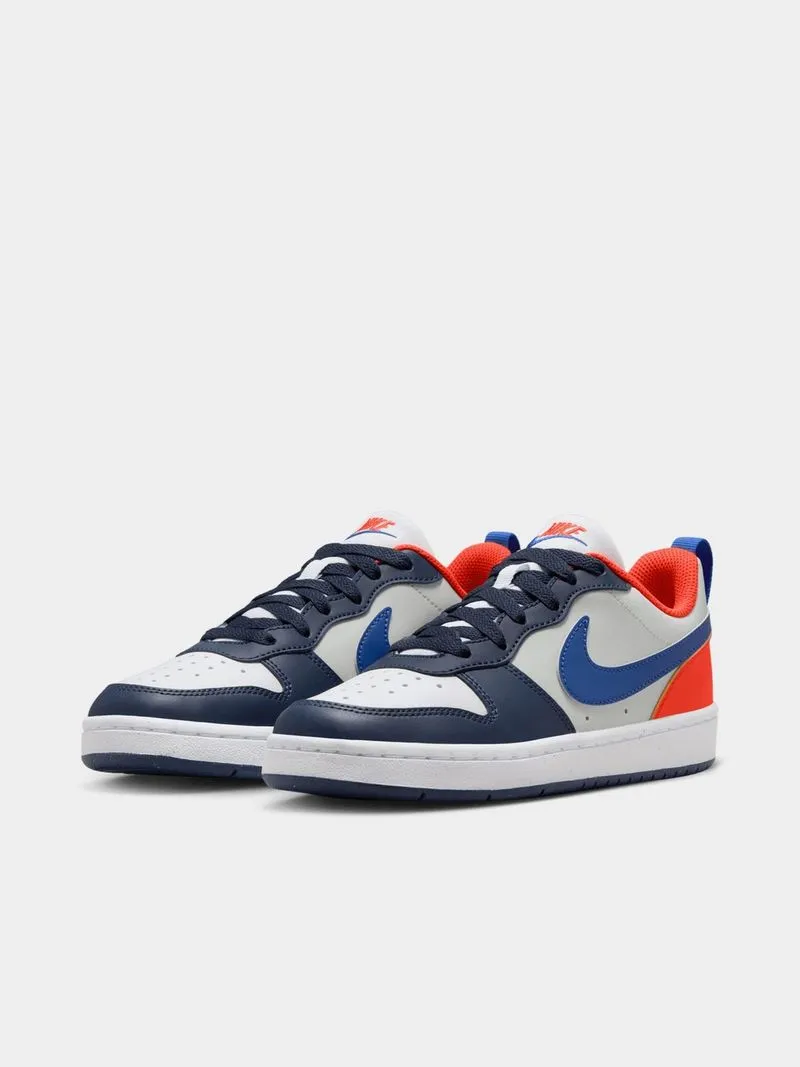 Junior Grade School Nike Court Borough Recraft Orange/Navy/Blue Low Sneakers