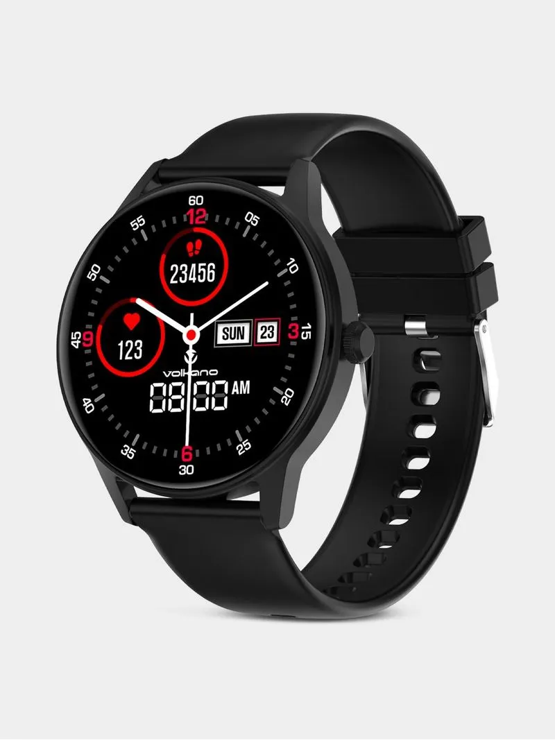 Volkano Fit Soul Series Black Plated Silicone Smart Watch