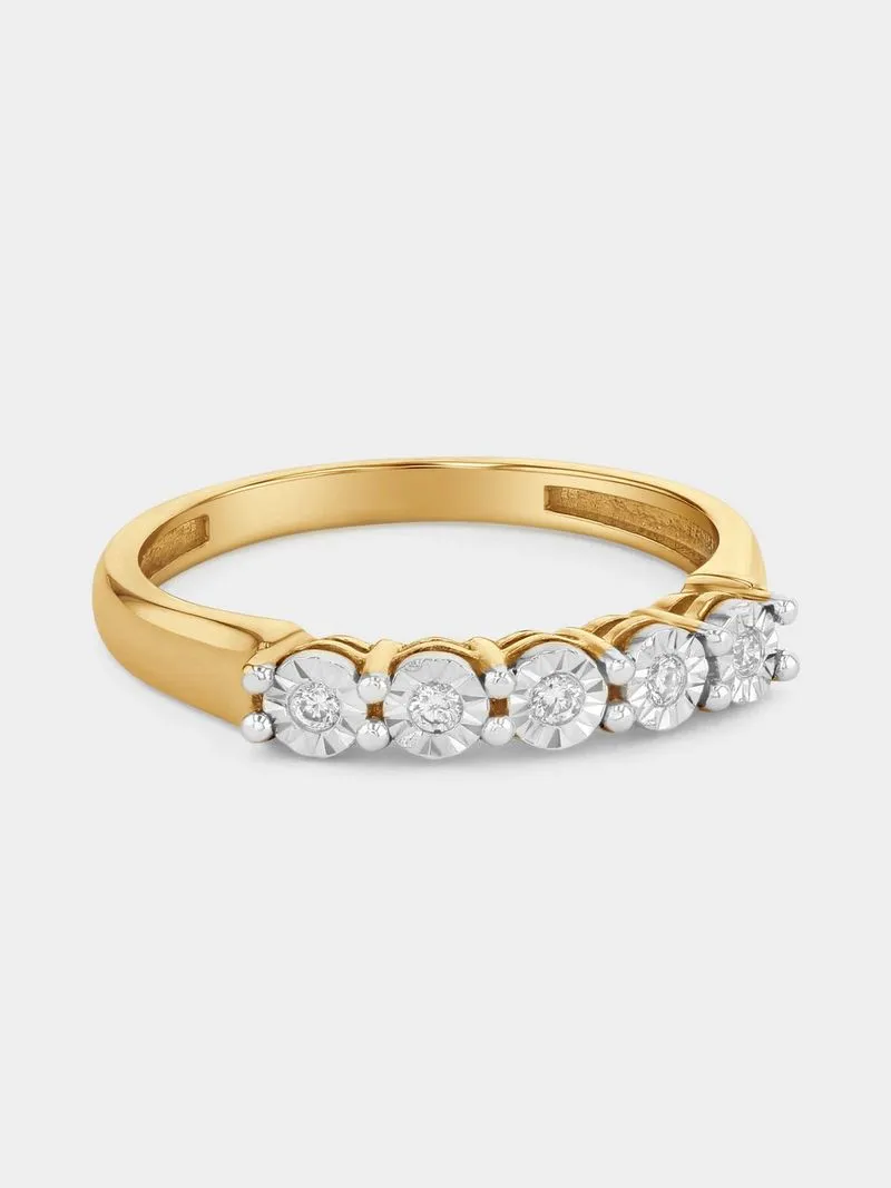 Yellow Gold 0.065ct Diamond Illusion Eternity Ring