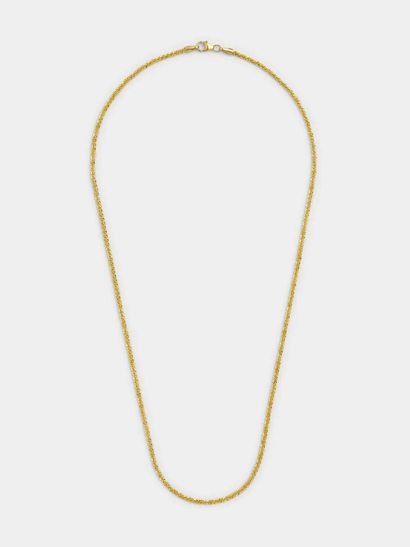 Yellow Gold & Sterling Silver Sparkle Rope Chain