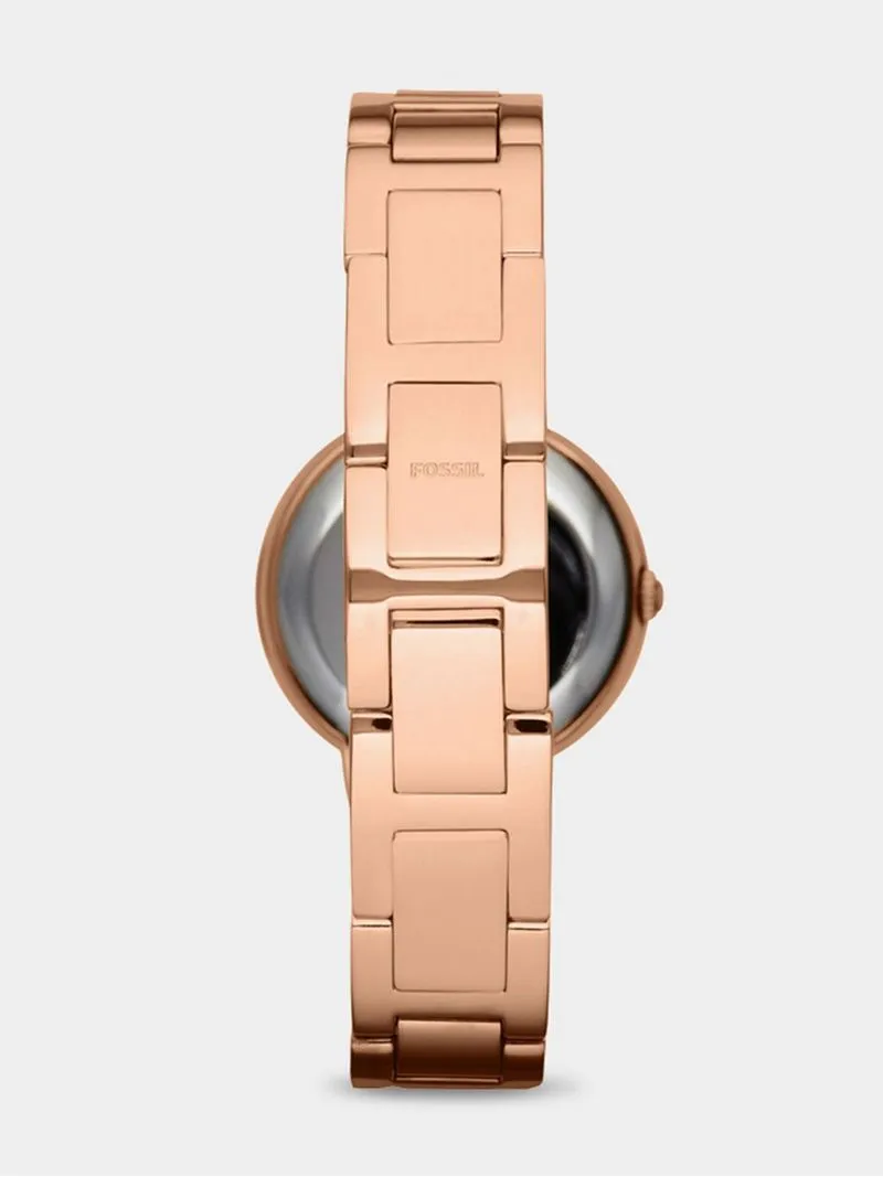 Fossil Virginia Rose Plated Stainless Steel Bracelet Watch