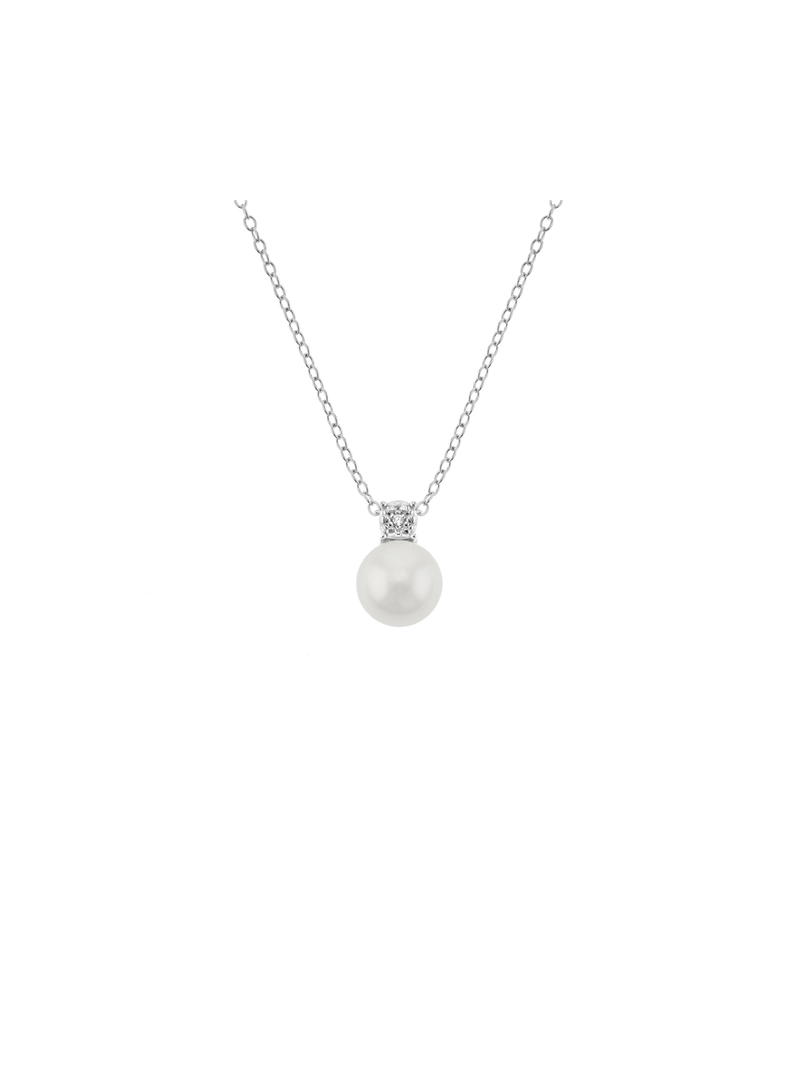 Cheté Sterling Silver Freshwater Pearl & Cubic Zirconia Pendant