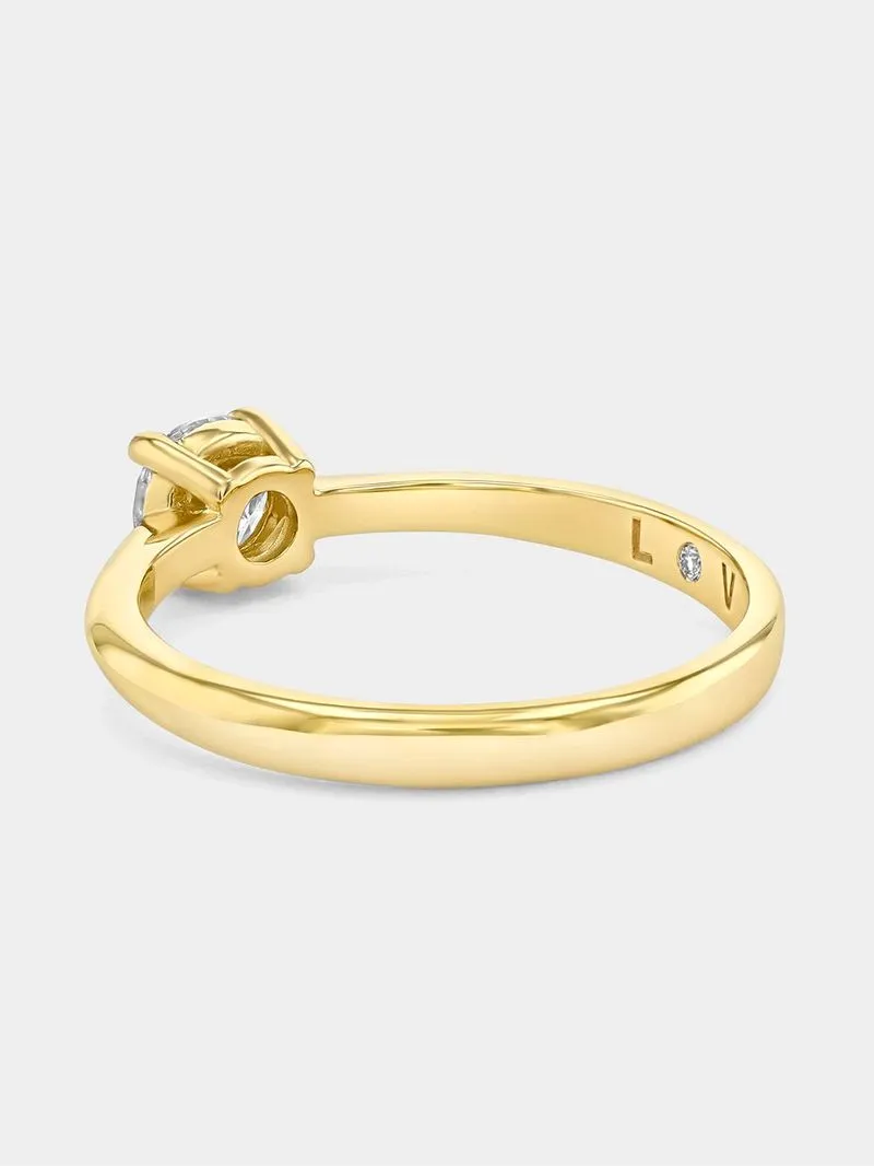 Yellow Gold 0.50ct Diamond 4-Claw Solitaire Ring