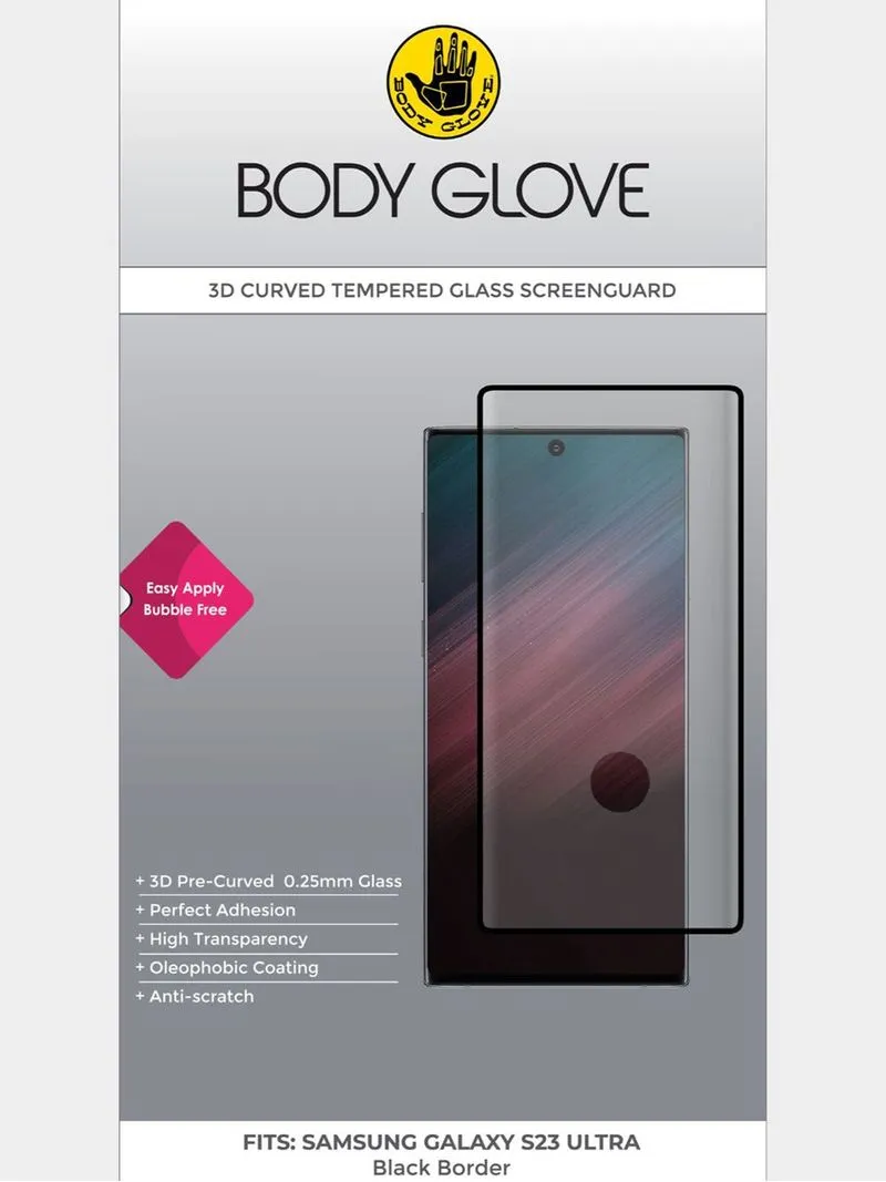 Body Glove 3D Tempered Glass Screen Protector – Samsung Galaxy S23 Ultra