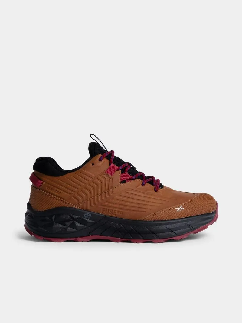 Mens Hi-tec Fuse Trek Low WP Brwon/Red Sneaker