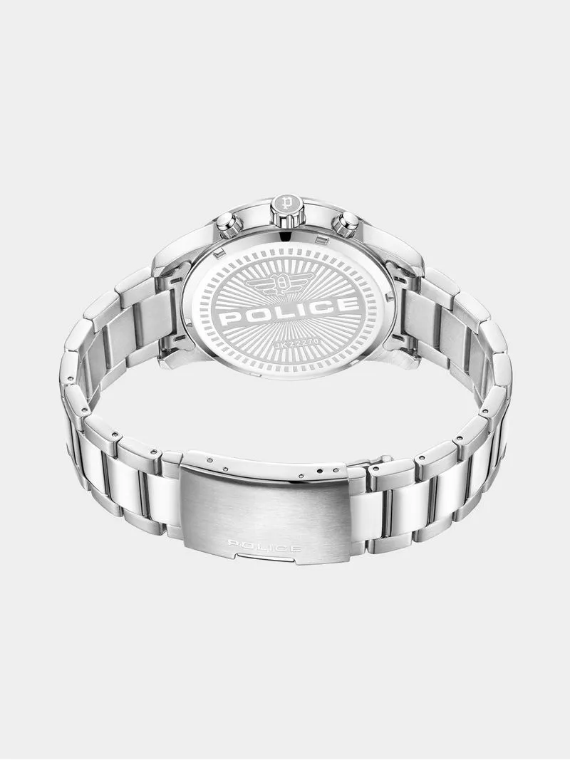 Police Men's Greenlane Semi-transparent Navy Dial & Stainless Steel Chronograph Bracelet Watch