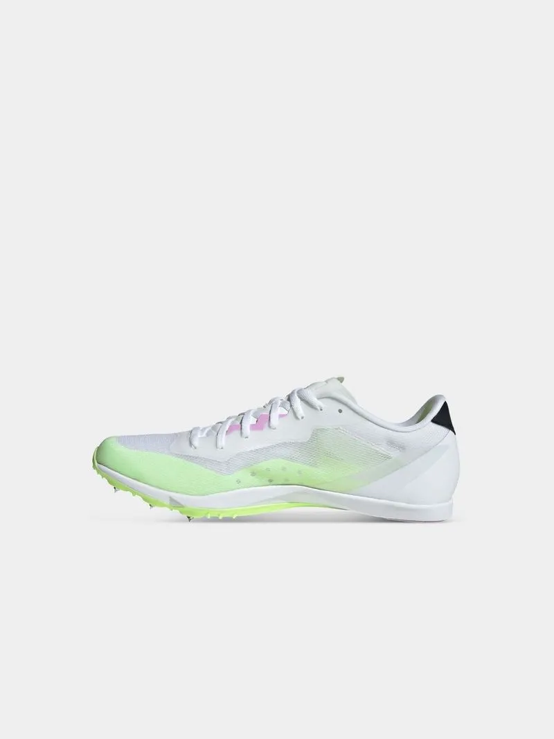 Mens adidas Adizero Distancestar White/Black/Green Running Spikes