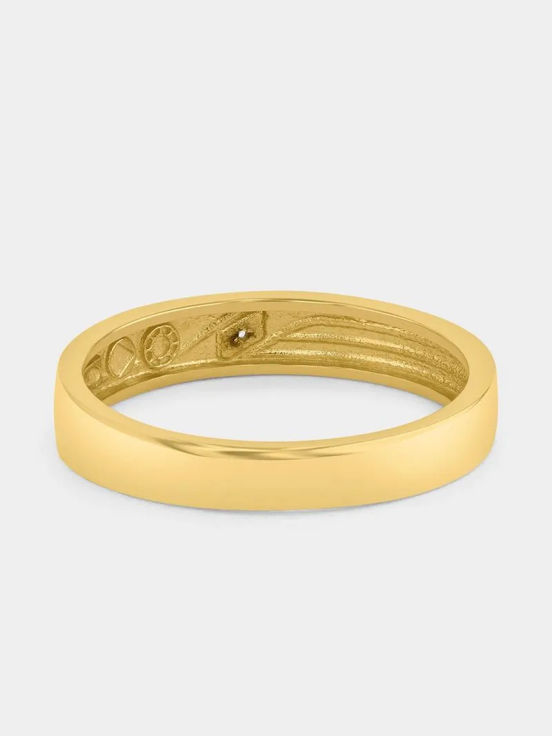 Yellow Gold Earth Grown Diamond Diagonal Design Ring