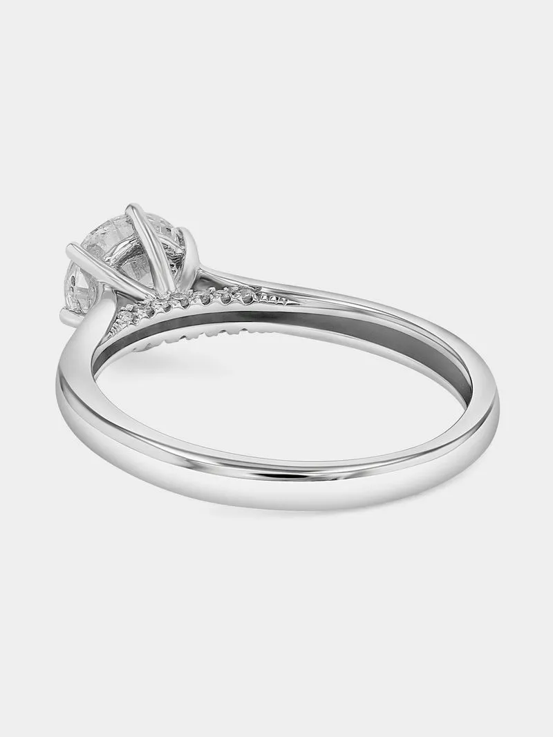 White Gold 1ct Lab Grown Diamond Solitaire Ring