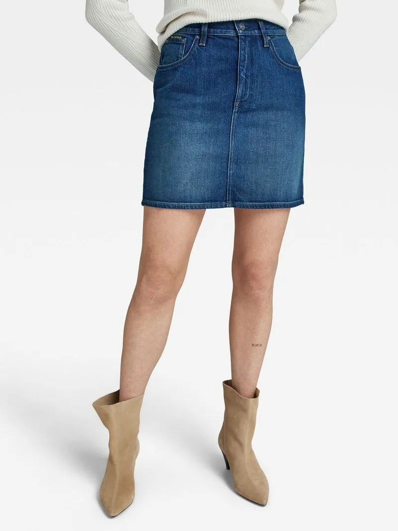 G-Star Women's Viktoria Short Skirt Clean Edge Worn In Isola Night