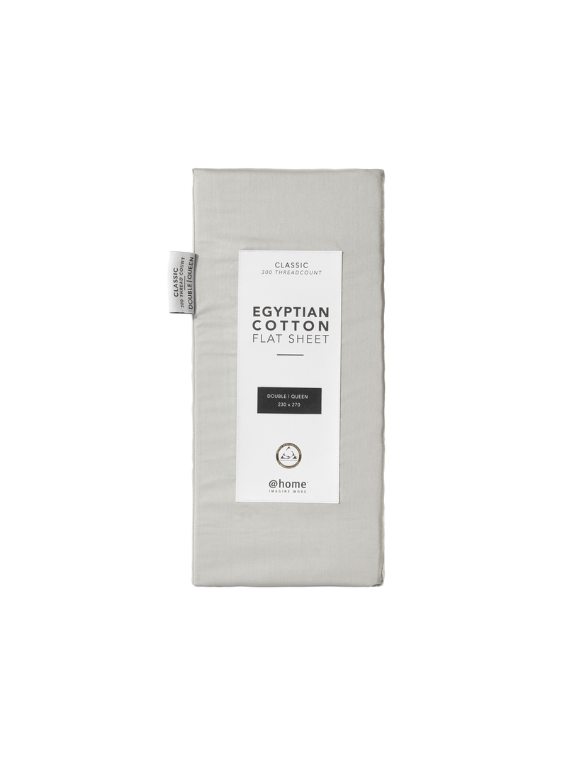 Gold Seal Certified Egyptian Cotton 300 Thread Count Flat Sheet Grey
