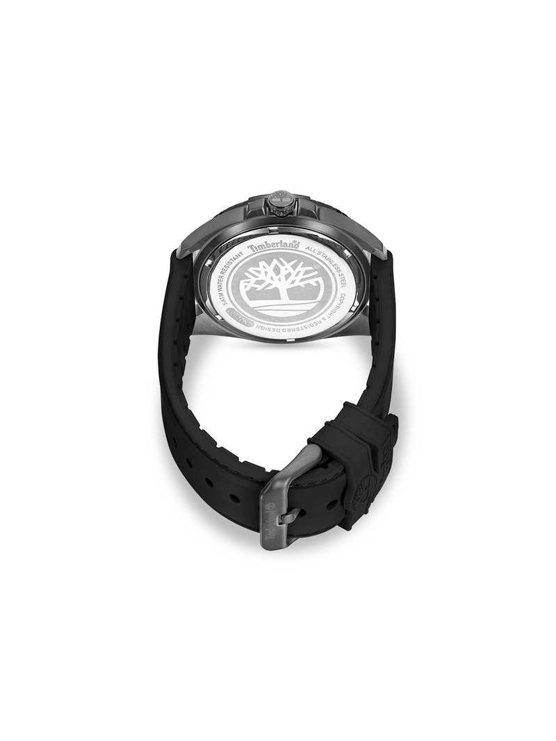 Timberland Men's Millinocket Gunmetal Plated & Black Silicone Watch
