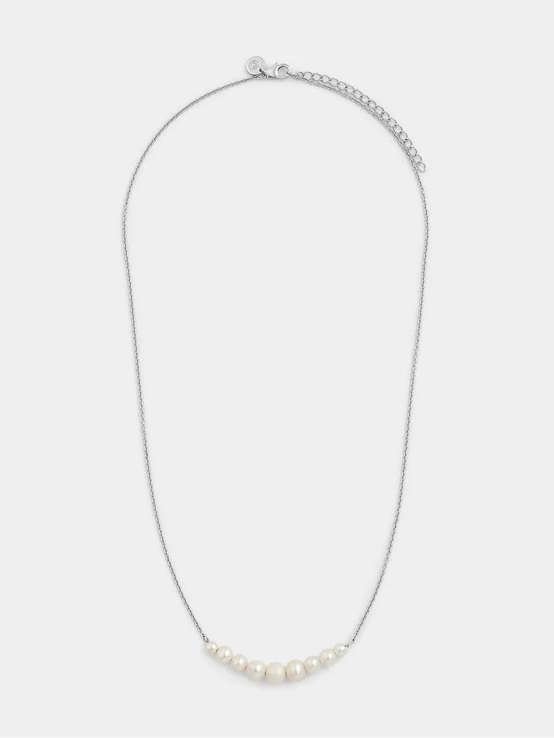 Sterling Silver Freshwater Pearl Graduated Necklace