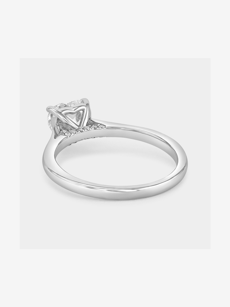 White Gold 1ct Lab Grown Diamond Solitaire Heart Ring